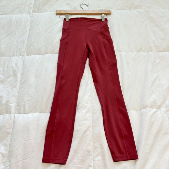 NWOT Lululemon Fast & Free Brushed Nulux 25” High-Rise Tight Red Maroon Size 2 - Picture 10 of 10